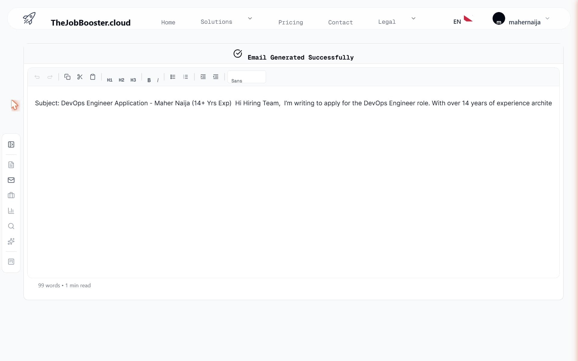 Application Email